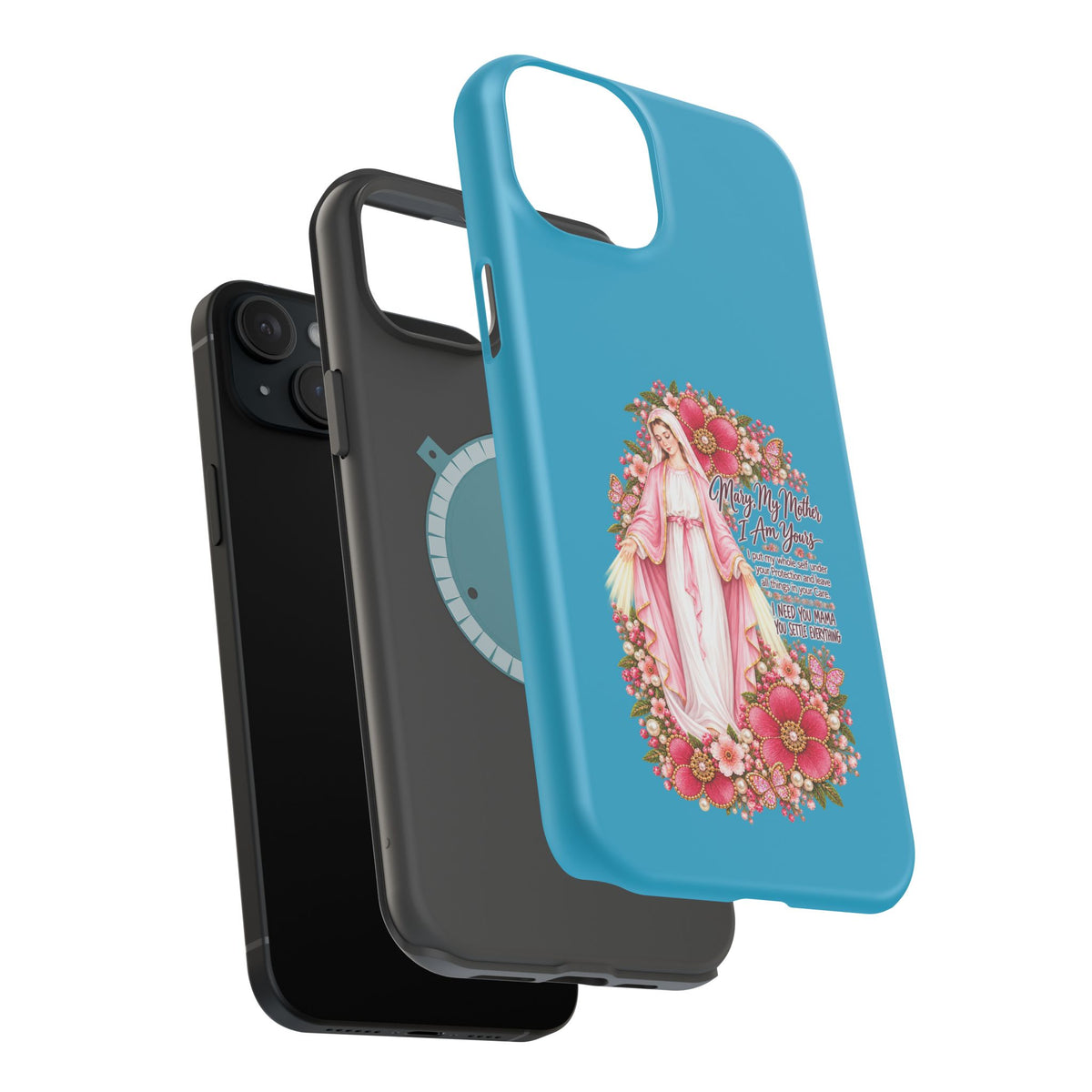 Religious Floral Phone Case — 'Blessed Virgin' Magnetic Impact-Resistant Case