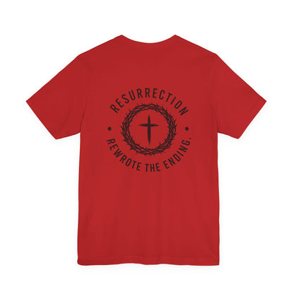 Christian Fish Tee — Small Circular 'JESUS' Design, Faith Graphic Shirt