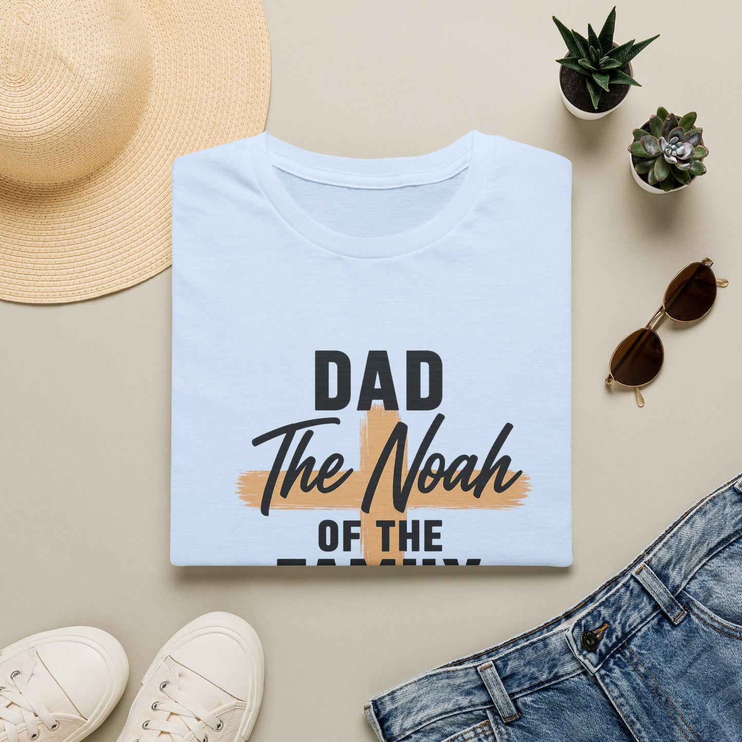 Dad The Noah of the Family T-Shirt — Christian Father Faith Shirt