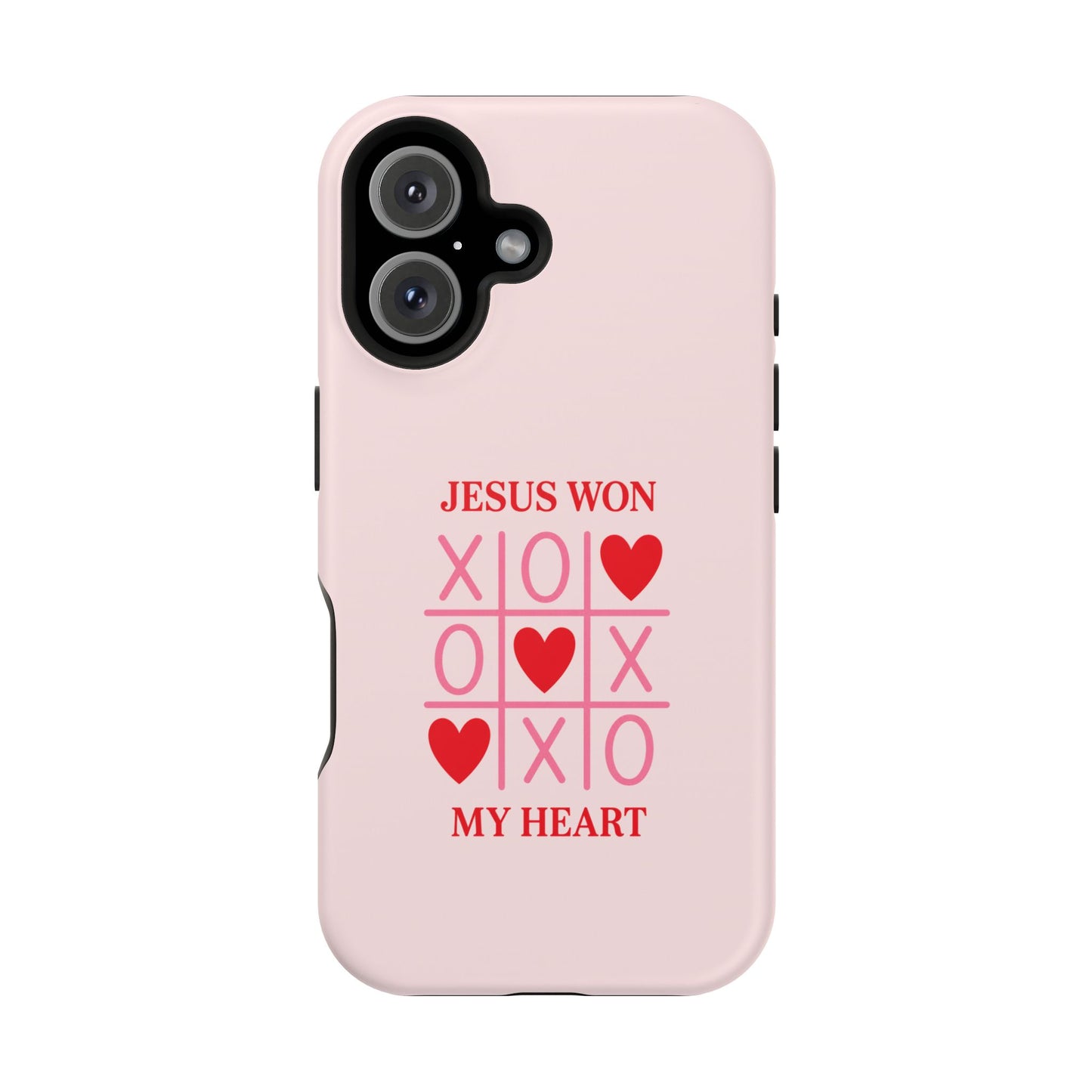 iPhone Case — "Jesus Won My Heart" Pink Magnetic Impact-Resistant Phone Case