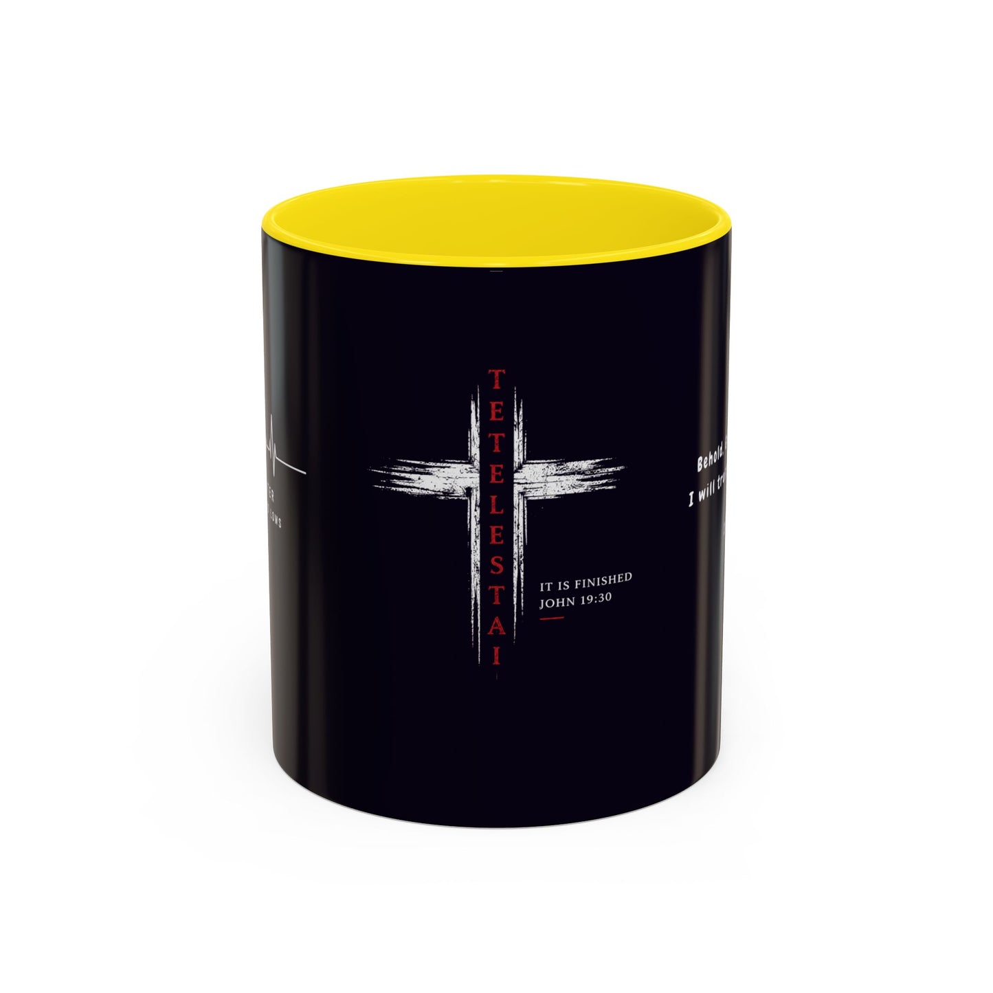 Christian faith gift  Coffee Mug — 'Tetelestai' Cross Design with Isaiah 12:2 Scripture (11/15oz Accent Mug)