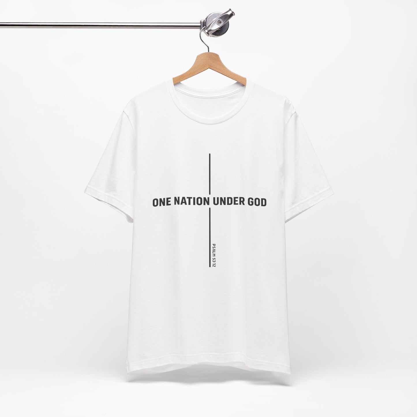 Christian Fish Tee — Small Circular 'JESUS' Design, Faith Graphic Shirt