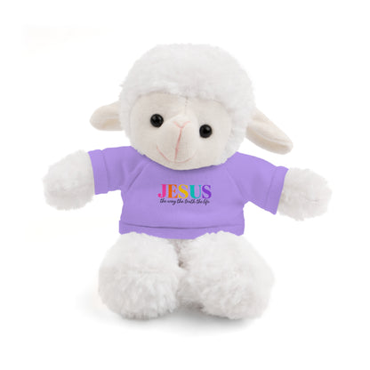 Jesus Rainbow Tee Teddy Bear - Plush Stuffed Animal with Faith Shirt