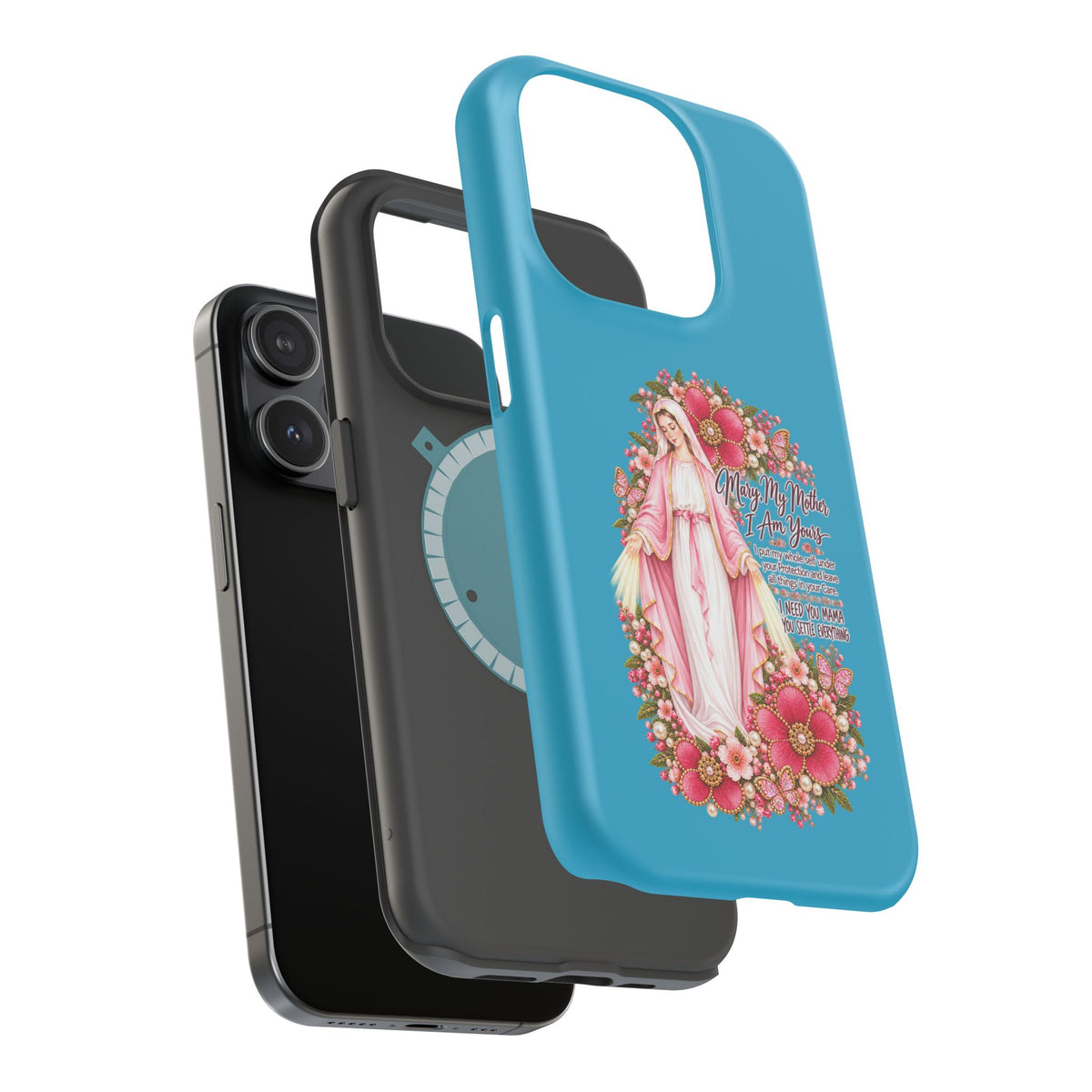 Religious Floral Phone Case — 'Blessed Virgin' Magnetic Impact-Resistant Case