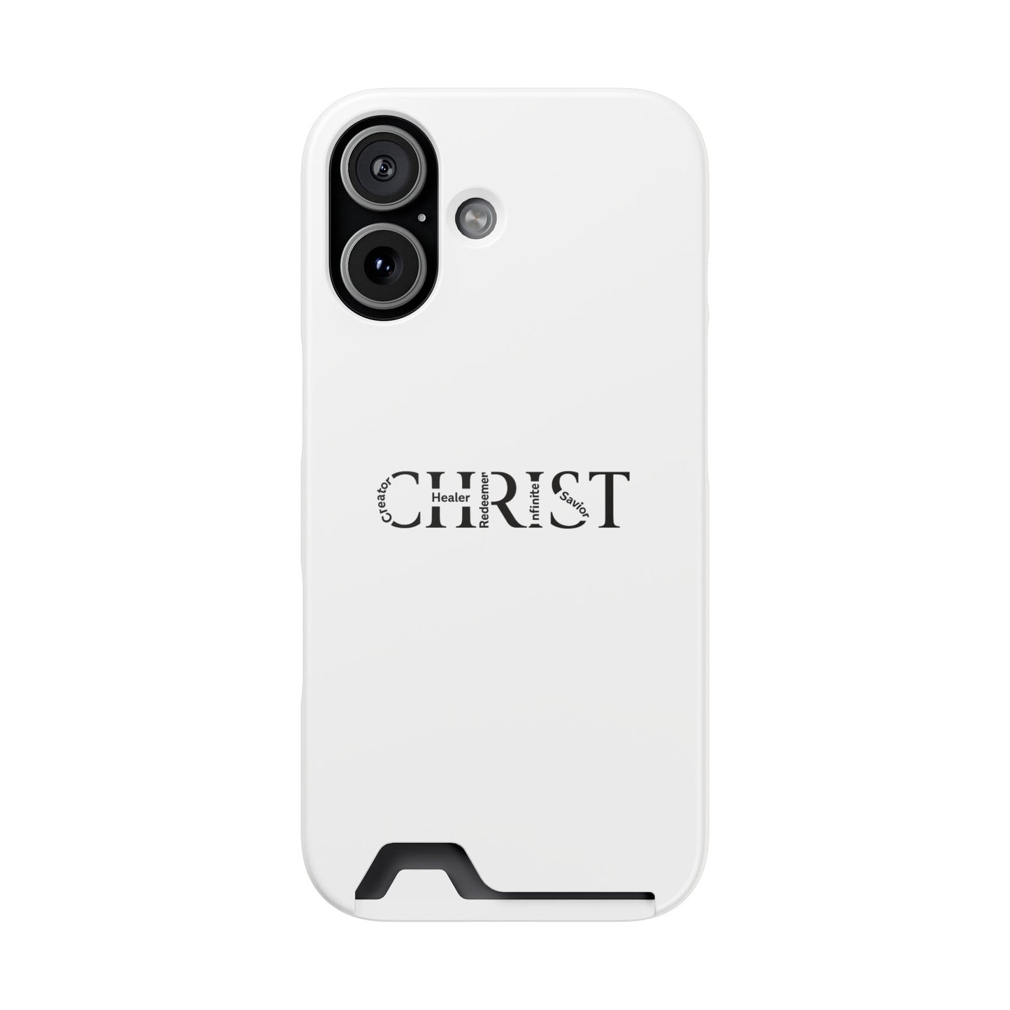 Christian Phone Card Case — Minimal 'CHRIST' Text Wallet Phone Case
