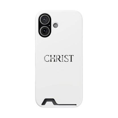 Christian Phone Card Case — Minimal 'CHRIST' Text Wallet Phone Case