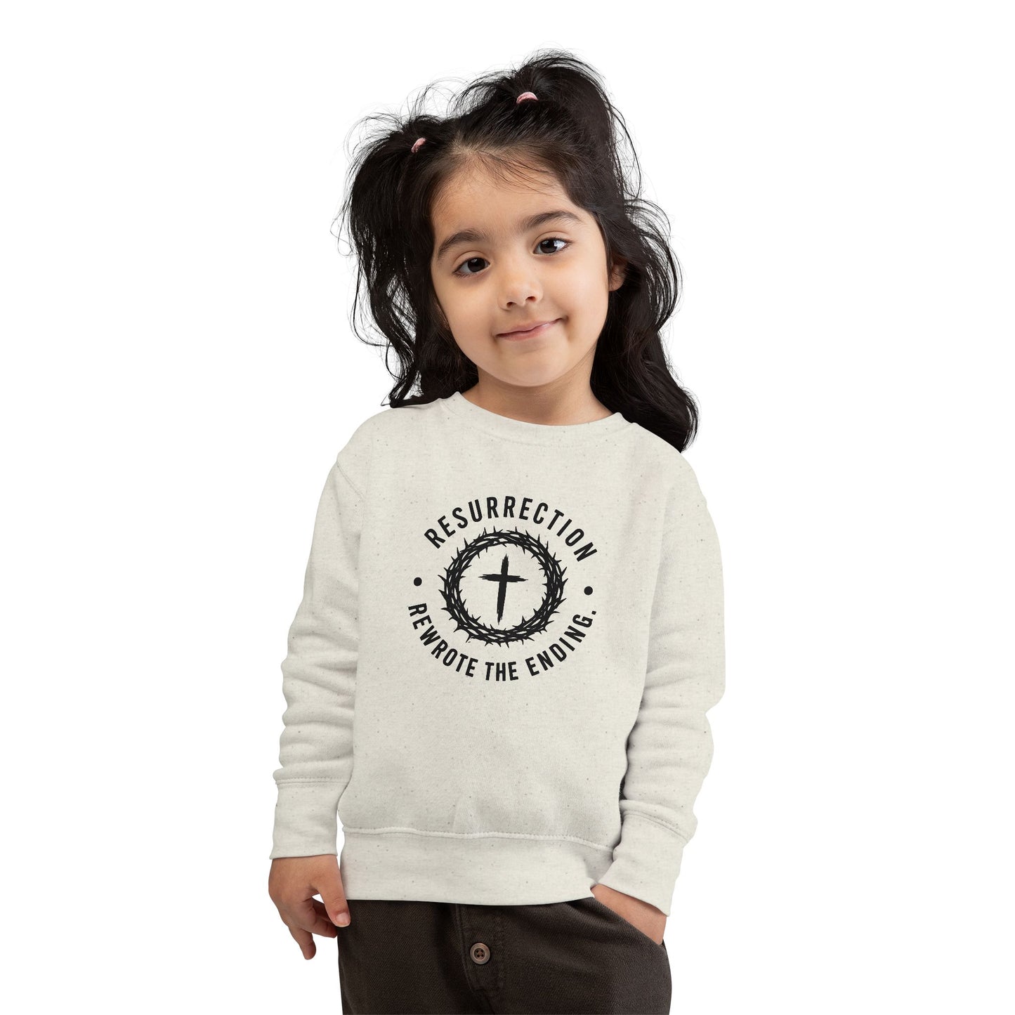 Resurrection Cross Toddler Sweatshirt — Religious Easter Kids Pullover