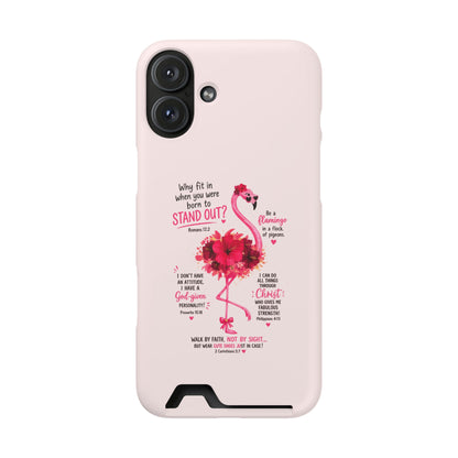 Flamingo 'Stand Out' Phone Card Case — Slim Wallet iPhone Case