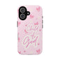 Child of God Pink Phone Case — Cute Christian iPhone Cover with Bows & Hearts