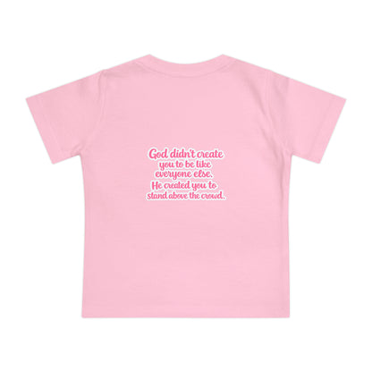Baby T-Shirt — Pink Roller Skates "I Roll with Jesus" | Christian Infant Tee