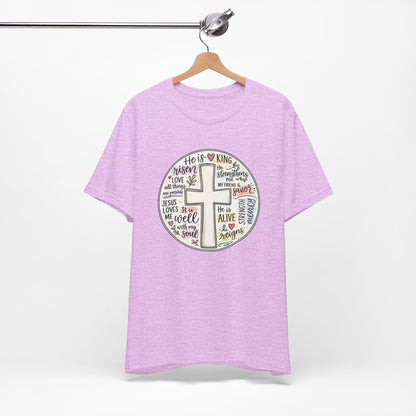 Christian Cross Faith T-Shirt — He Is Risen Inspirational Graphic Tee