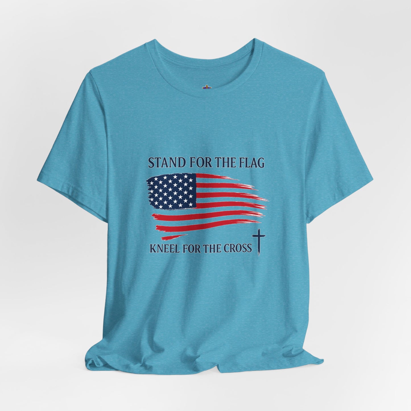Stand for the Flag, Kneel for the Cross Tee — America 250 Patriotic T‑Shirt