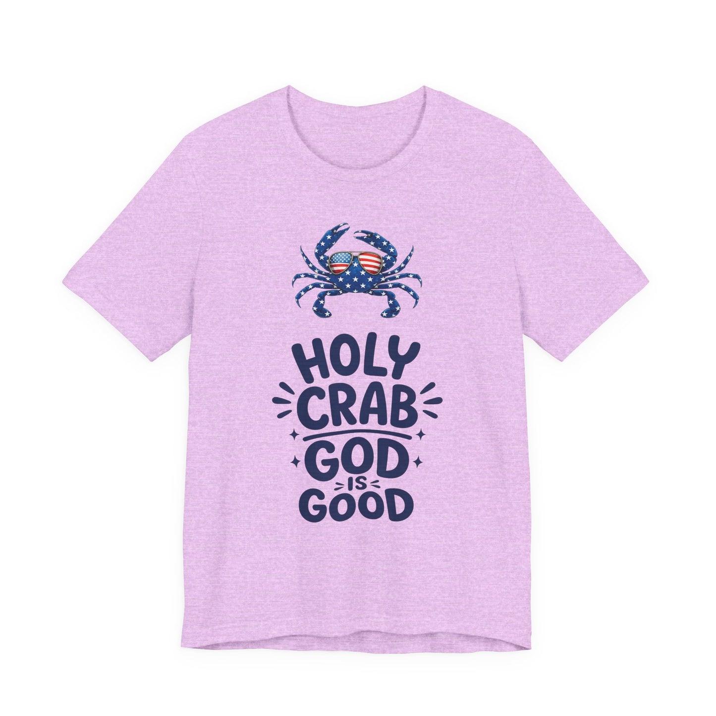 Holy Crab God Is Good T-Shirt — Patriotic Blue Crab Graphic Tee
