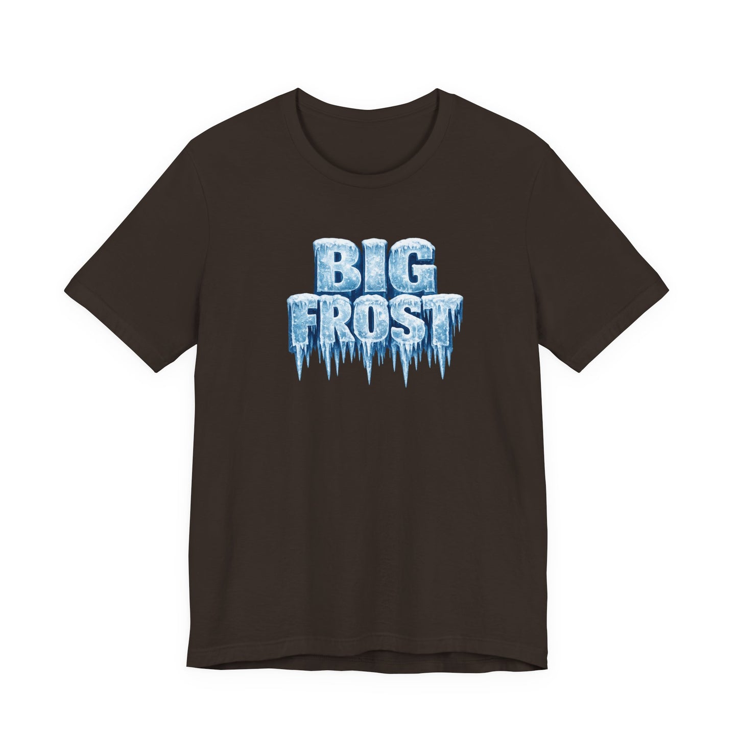 Big Frost T-Shirt — Icy Text & Bold Portrait Graphic Tee DOUBLE SIDED PRINT