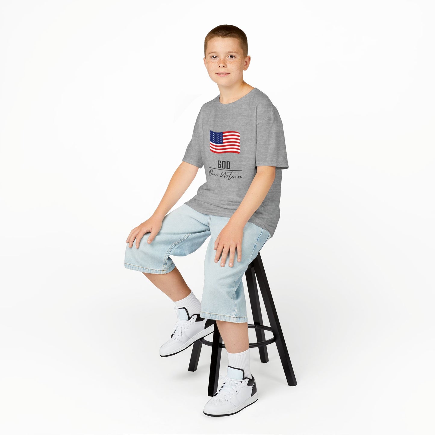 UNISEX Kids Tee — American Flag 'God One Nation' Patriotic T‑Shirt