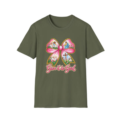 Give It to God Bow T-Shirt — Christian Faith Inspirational Tee