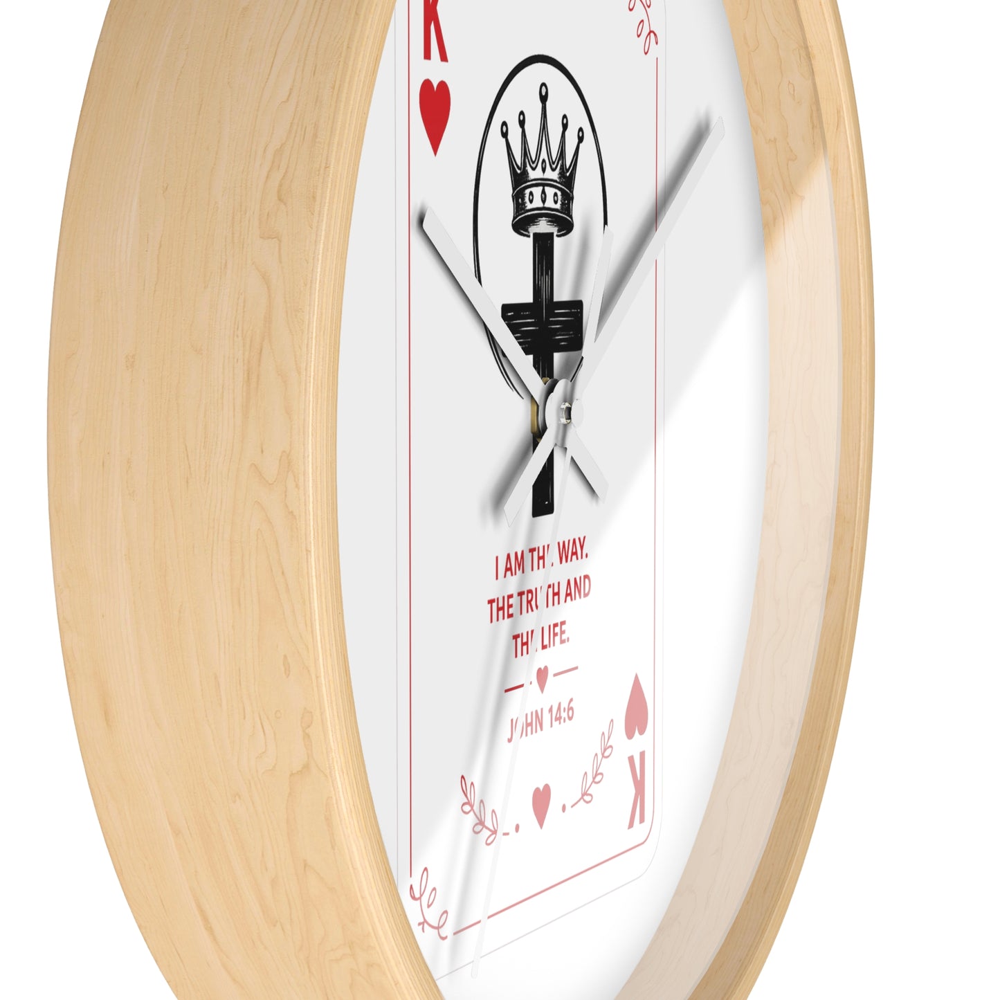 King of Hearts Christian Wall Clock — John 14:6 Playing Card Design