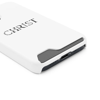 Christian Phone Card Case — Minimal 'CHRIST' Text Wallet Phone Case