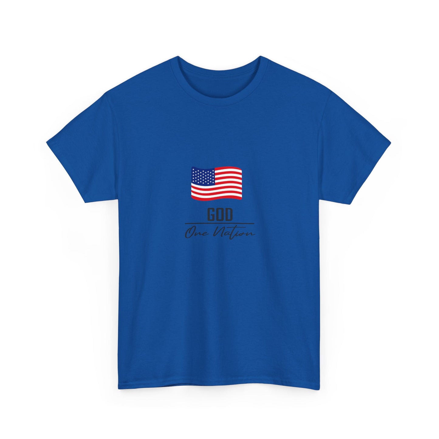 T-Shirt — American Flag "God Over Nation" Patriotic Faith Tee
