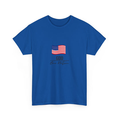 T-Shirt — American Flag "God Over Nation" Patriotic Faith Tee