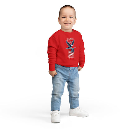 Toddler Sweatshirt - 'Duty to God' Patriotic Eagle & Flag