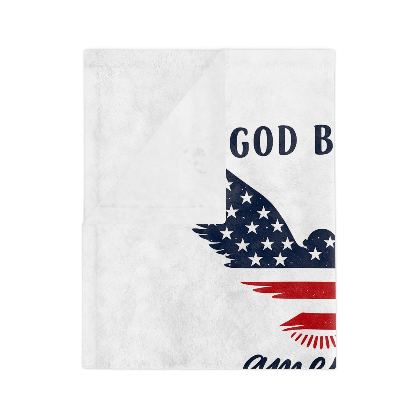 God Bless America Velveteen Blanket – Patriotic Eagle with Psalm 33:12