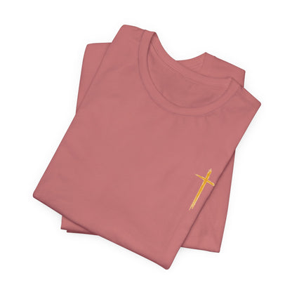 Christian Cross T-Shirt — "Do Not Be Deceived, Bad Company Ruins Good Morals" (1 Corinthians 15:33)