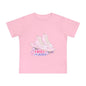 Baby T-Shirt — Pink Roller Skates "I Roll with Jesus" | Christian Infant Tee