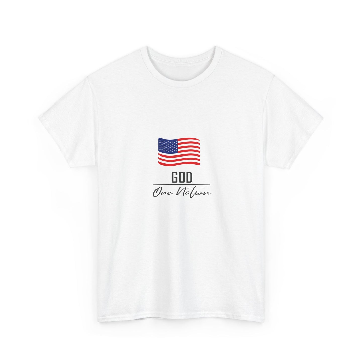 T-Shirt — American Flag "God Over Nation" Patriotic Faith Tee