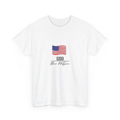 T-Shirt — American Flag "God Over Nation" Patriotic Faith Tee