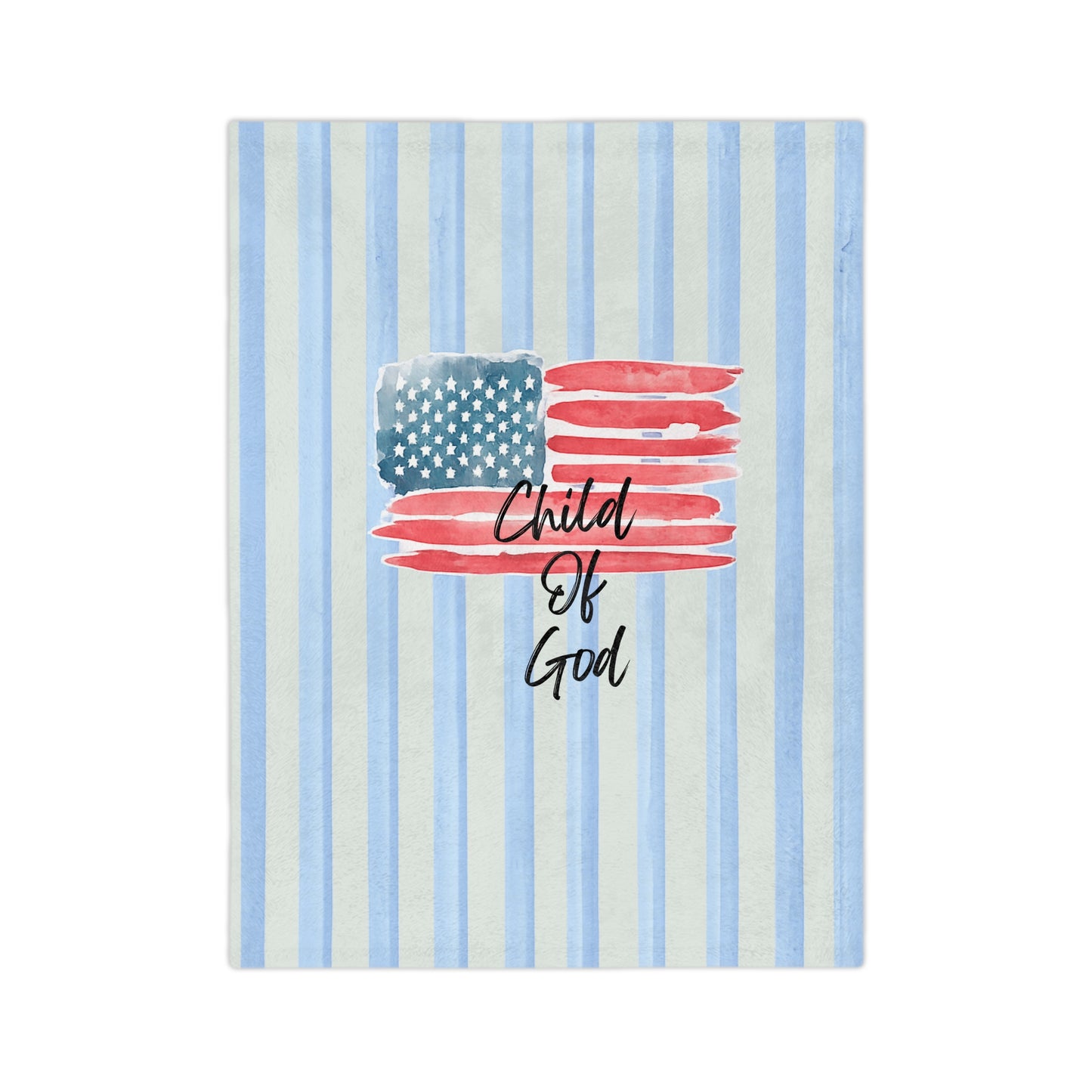 Child of God American Flag Velveteen Microfiber Blanket