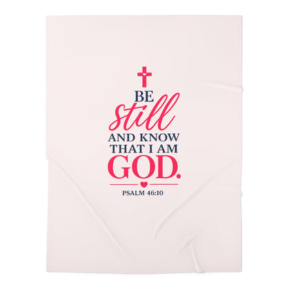 Baby Swaddle Blanket — "Be Still and Know That I Am God" Christian Psalm 46:10 Newborn Swaddle