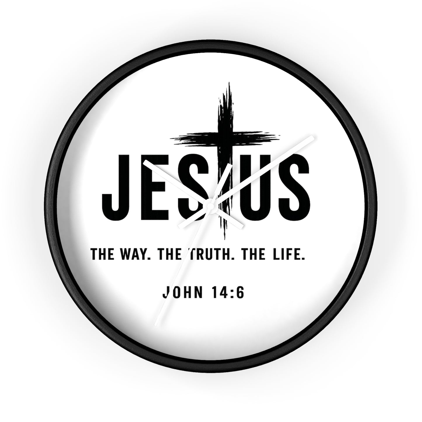 Jesus Wall Clock — "The Way. The Truth. The Life." John 14:6 Christian Decorative Clock