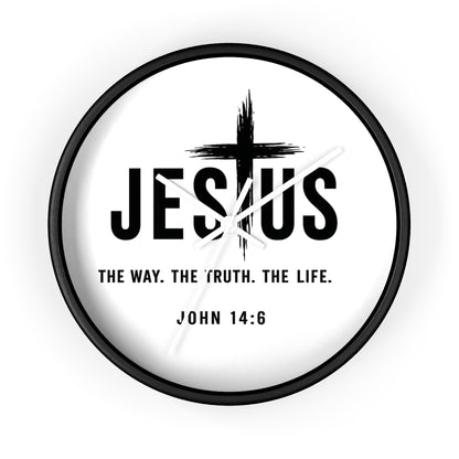 Jesus Wall Clock — "The Way. The Truth. The Life." John 14:6 Christian Decorative Clock