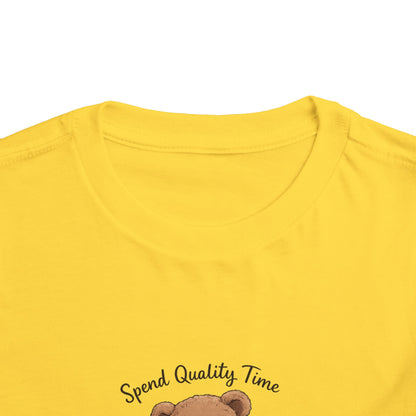 Toddler Tee — "Spend Quality Time with Jesus Today!" Bear Christian Kids Shirt