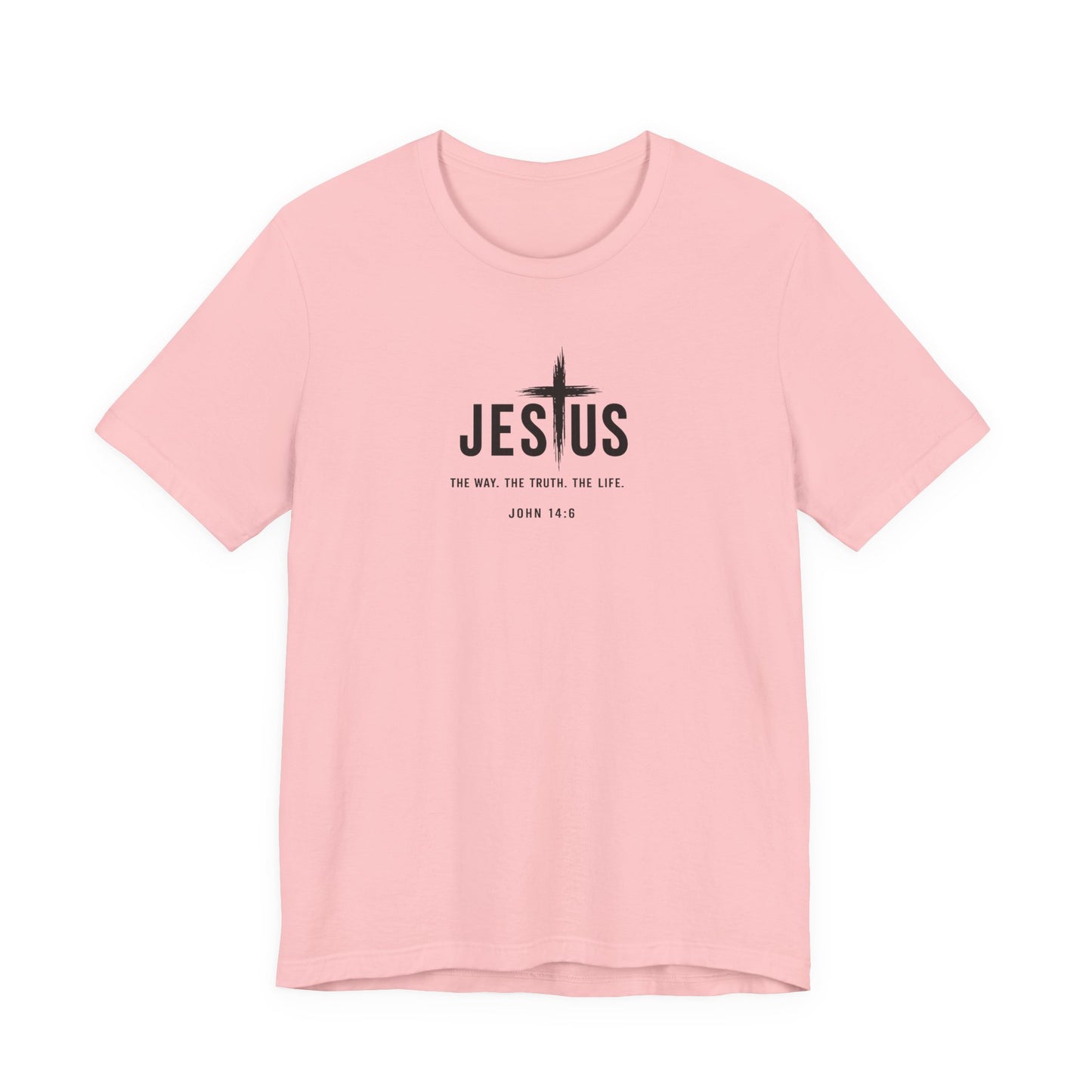 Faith Over Everything Christian Tee — "Jesus" Cross Design, John 14:6 Inspirational Shirt