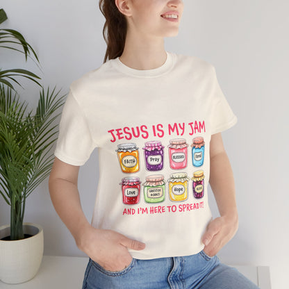 Christian T-Shirt — "Jesus Is My Jam" Jam Jar Graphic Tee