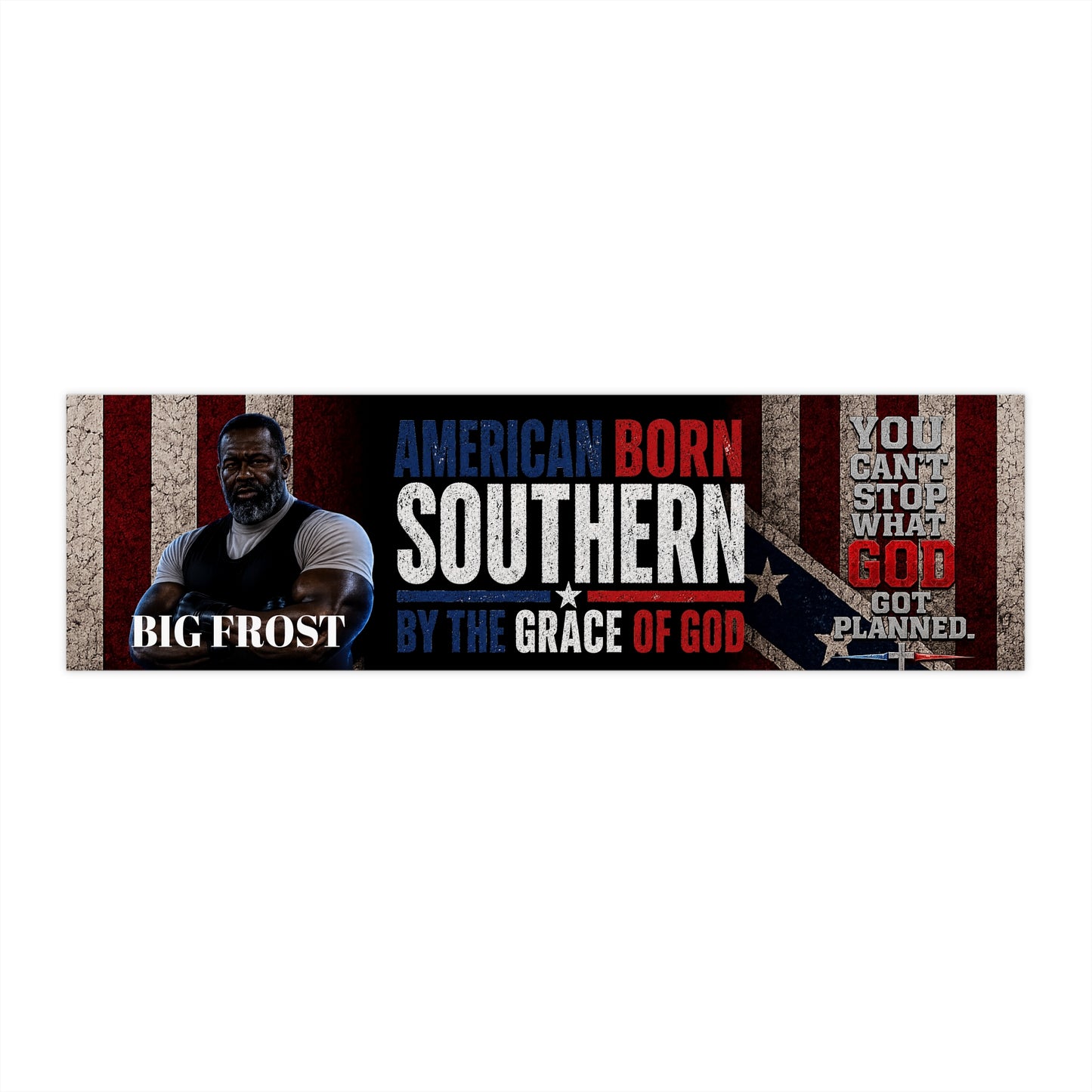 American Born Southern Sticker — "By the Grace of God" Patriotic Bumper Decal