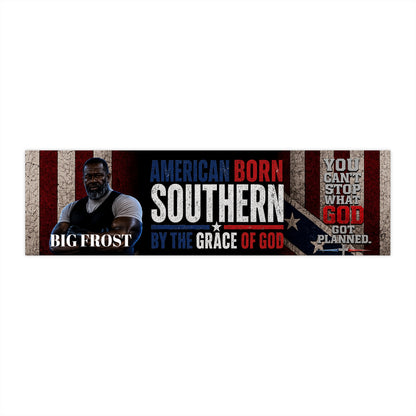 American Born Southern Sticker — "By the Grace of God" Patriotic Bumper Decal