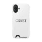 Christian Phone Card Case — Minimal 'CHRIST' Text Wallet Phone Case