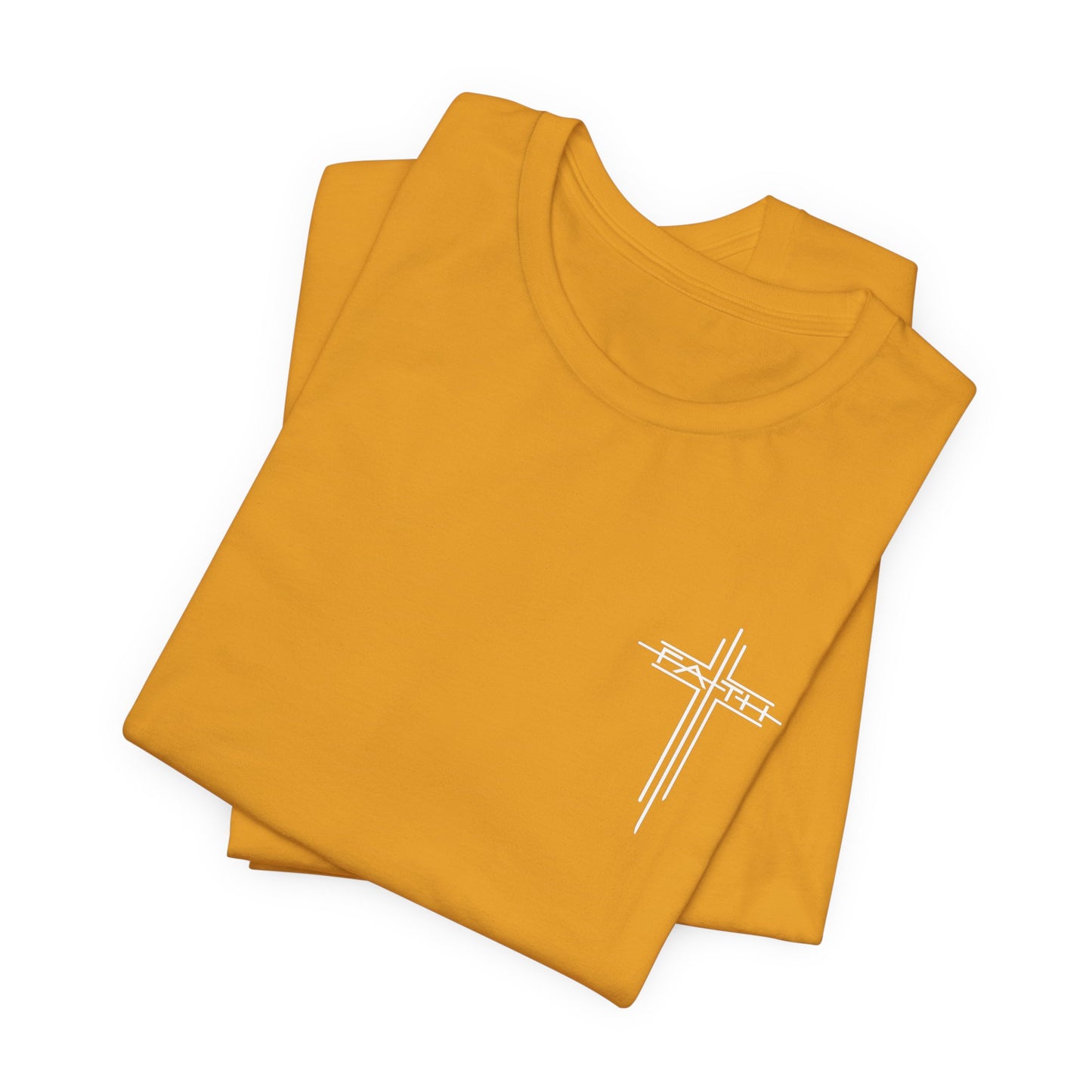 Christian Cross T‑Shirt — Subtle Back Cross Graphic Religious Tee