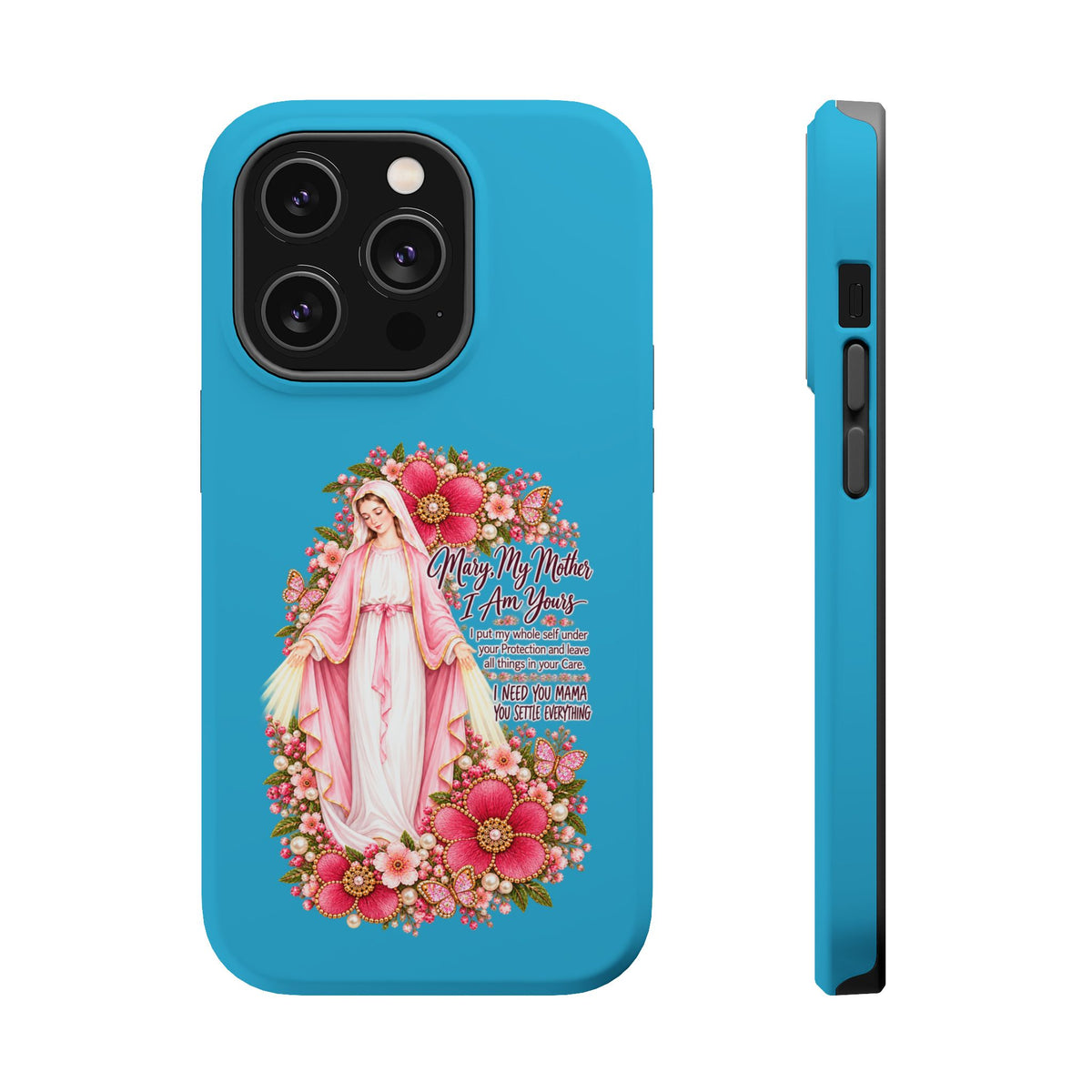 Religious Floral Phone Case — 'Blessed Virgin' Magnetic Impact-Resistant Case