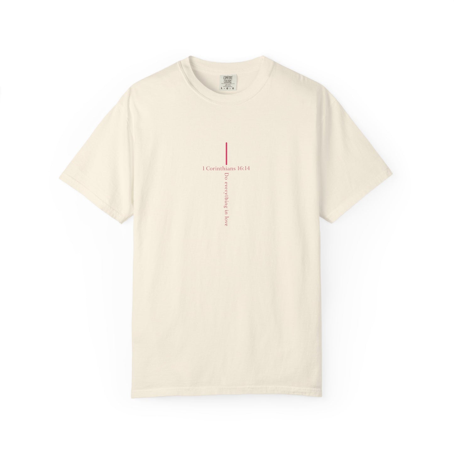 Minimalist Cross Tee — Subtle Vertical 'I Crossed Your Line' Graphic