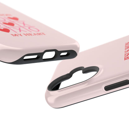 iPhone Case — "Jesus Won My Heart" Pink Magnetic Impact-Resistant Phone Case