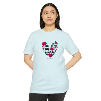 Be The Light Floral T-Shirt — Matthew 5:14 Inspirational Tee