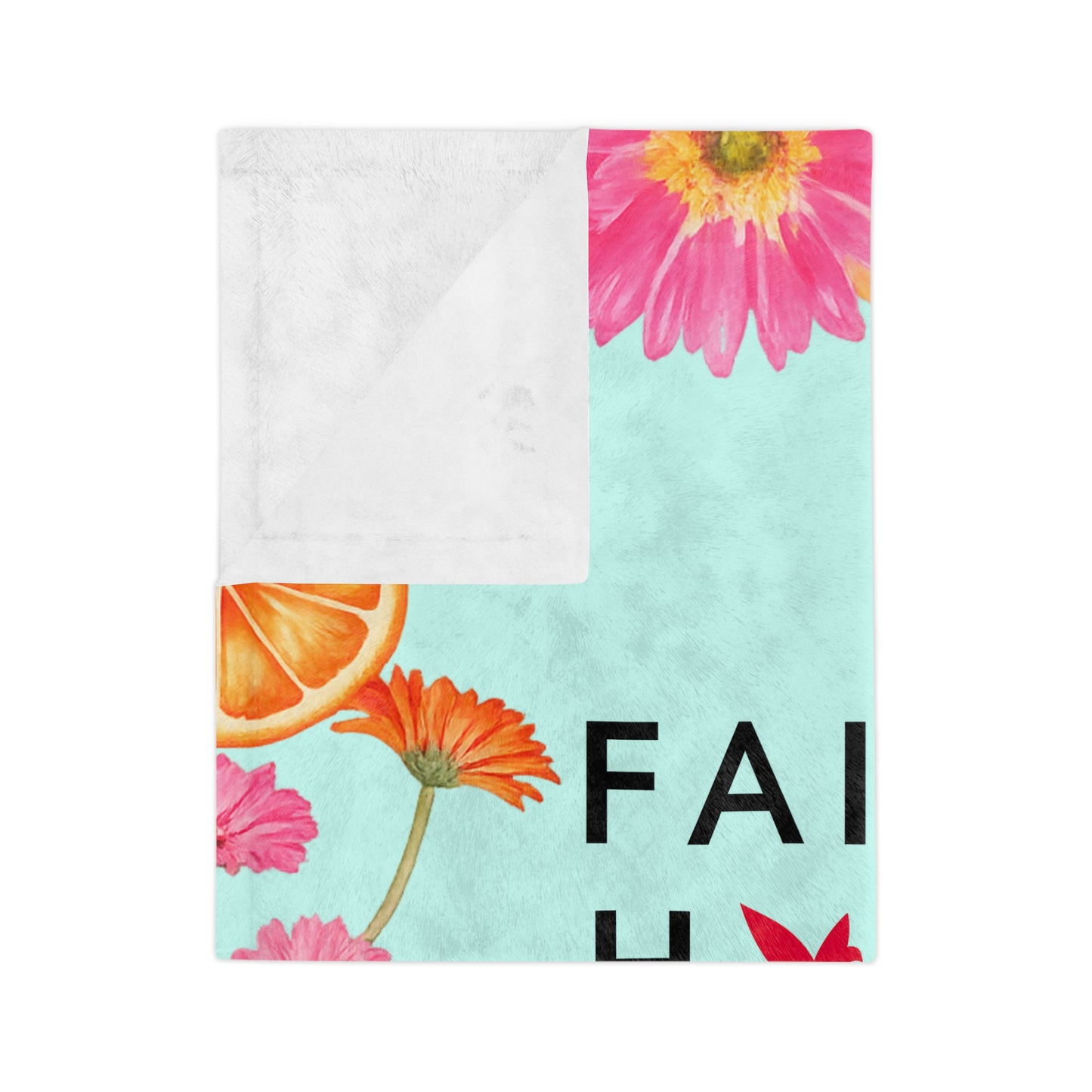 Faith Hope Love Floral Microfiber Blanket