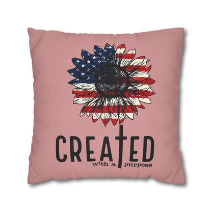 CREATED WITH A PURPOSE & GOD UNDER ONE NATION Canvas Pillowcase