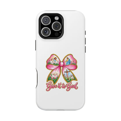 Give It to God Phone Case — Floral Bow Christian iPhone Cover