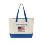 American Flag Canvas Tote Bag — "Stand For The Flag" Patriotic Zippered Tote