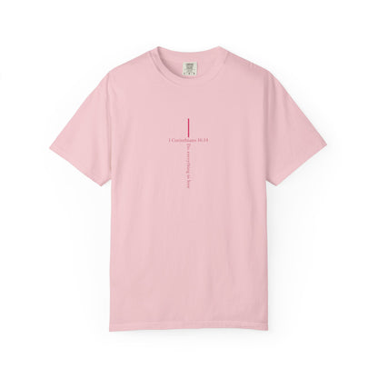Minimalist Cross Tee — Subtle Vertical 'I Crossed Your Line' Graphic